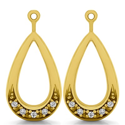0.1 Carat Round Pave Chandelier Earring Jacket in Yellow Gold