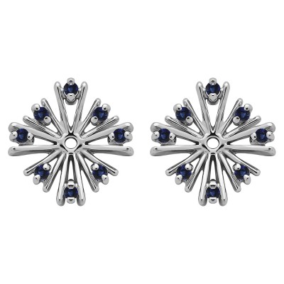 0.16 Carat Sapphire Round Prong Starburst Inspired Earring Jacket