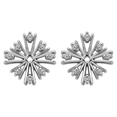 0.16 Carat Round Prong Starburst Inspired Earring Jacket
