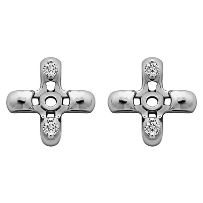 0.06 Carat Cross Shaped Earring Jackets