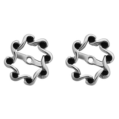 0.24 Carat Black Halo Infinity Earring Jackets