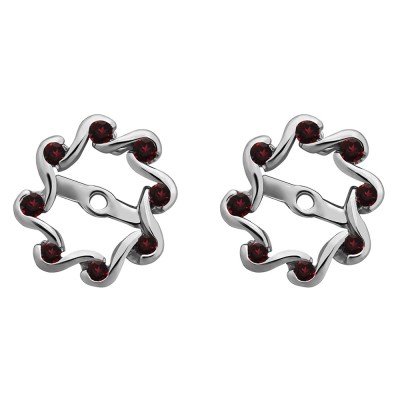 0.24 Carat Ruby Halo Infinity Earring Jackets