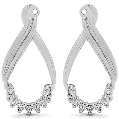 0.21 Carat Round Shared Prong Chandalier Earring Jackets