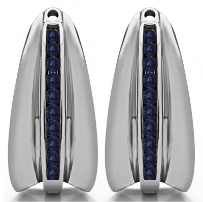 0.315 Carat Sapphire Large Round Channel Set Chandelier Earring Jacket