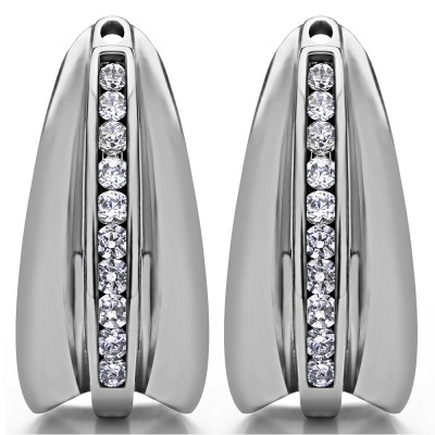 0.315 Carat Large Round Channel Set Chandelier Earring Jacket