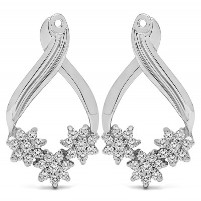 0.54 Carat Triple Flower Cluster Earring Jackets