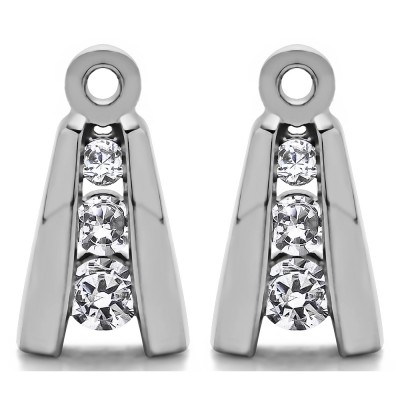 0.2 Carat Round Channel Three Stone Earring Jackets
