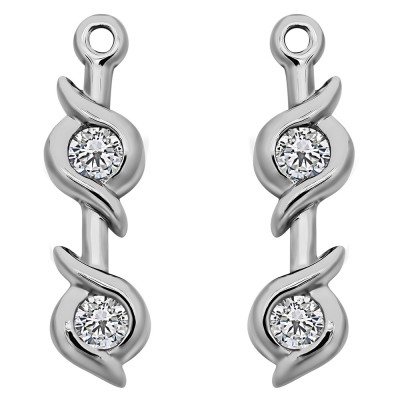 0.2 Carat Bypass Bezel Two Stone Earring Jacket