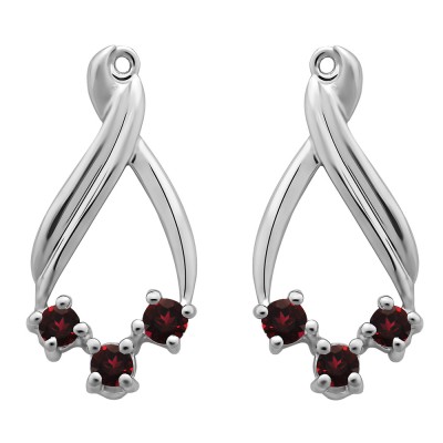0.52 Carat Ruby Three Stone Chandalier Earring Jackets