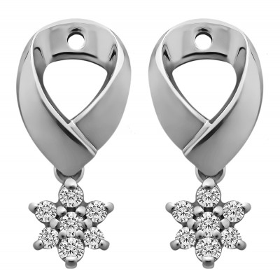 0.22 Carat Flower Dangle Earring Jackets