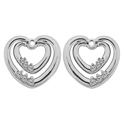 0.22 Carat Double Heart Shaped Earring Jackets