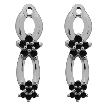 0.27 Carat Black Flower Dangle Earring Jackets