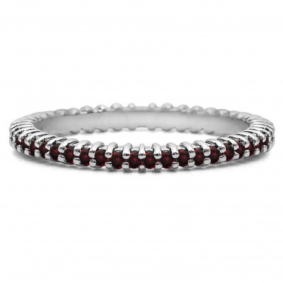 Ruby Stackable 1.5mm Double Shared Prong Eternity Ring