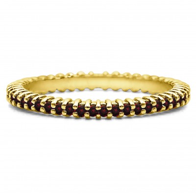 Ruby Stackable 1.5mm Double Shared Prong Eternity Ring