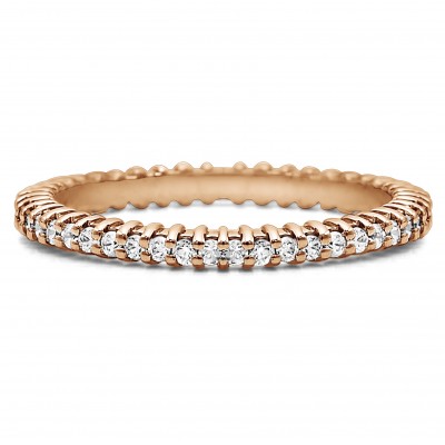 Stackable 1.5mm Double Shared Prong Eternity Ring