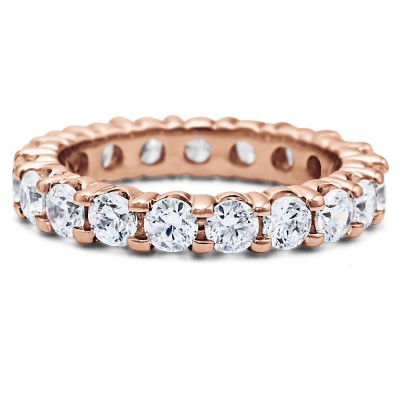 Stackable 3.1mm Double Shared Prong Eternity Ring