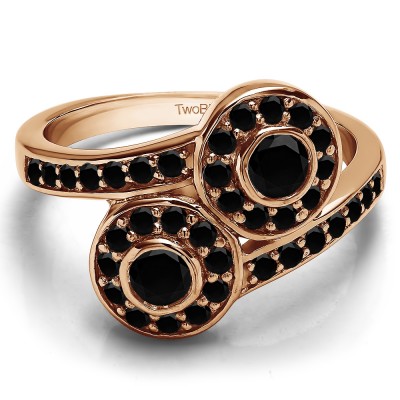 0.71 Carat Together 4Ever:  Bezel Set TwoStone Ring by TwoBirch