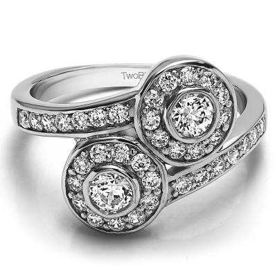 0.71 Carat Together 4Ever:  Bezel Set TwoStone Ring by TwoBirch