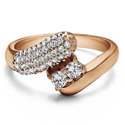 0.51 Carat Together 4Ever:  Retro TwoStone Ring by TwoBirch