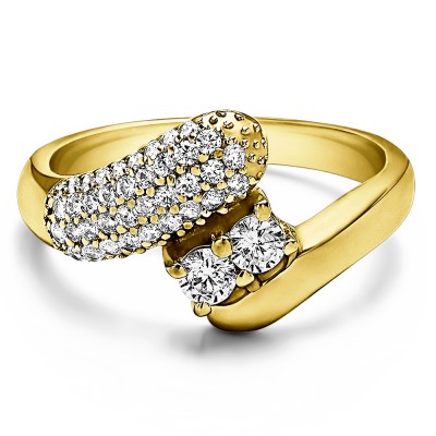 0.51 Carat Together 4Ever:  Retro TwoStone Ring by TwoBirch