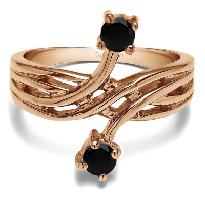 0.36 Carat Together 4Ever:  Bypass Criss Cross TwoStone Ring by TwoBirch