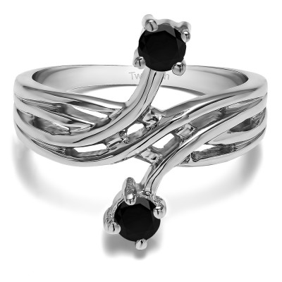 0.36 Carat Together 4Ever:  Bypass Criss Cross TwoStone Ring by TwoBirch