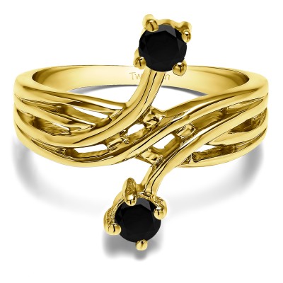 0.36 Carat Together 4Ever:  Bypass Criss Cross TwoStone Ring by TwoBirch