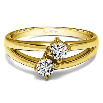 0.36 Carat Together 4Ever:  Open TwoStone Ring by TwoBirch