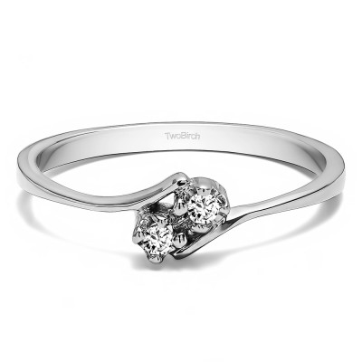 0.05 Carat Together 4Ever:  Dainty TwoStone Ring by TwoBirch