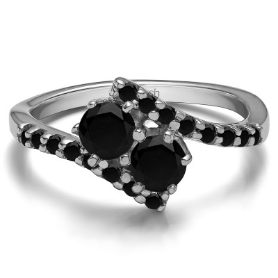 0.98 Carat Together 4Ever:  Bypass TwoStone Ring by TwoBirch