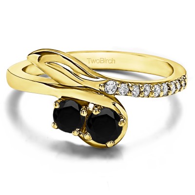 0.5 Carat Together 4Ever: Leaf TwoStone Ring by TwoBirch