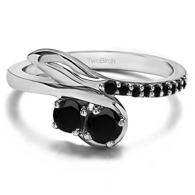 0.5 Carat Together 4Ever: Leaf TwoStone Ring by TwoBirch