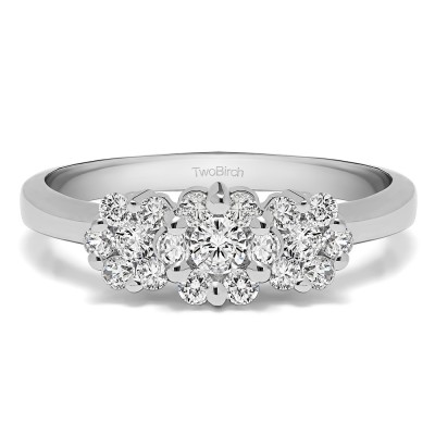 0.5 Carat Flower Cluster Promise Band