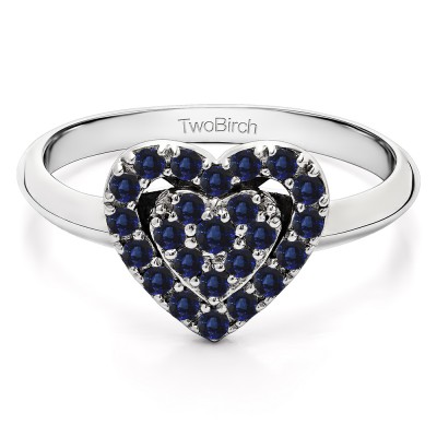 0.36 Carat Two Hearts One Love Ring