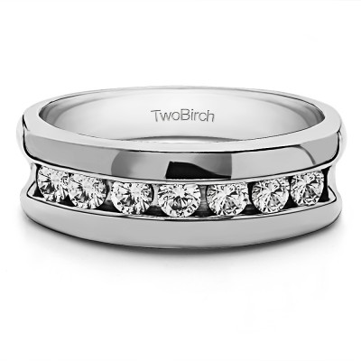 0.25 Ct. 7 Stone Channel Set Men's Wedding Band