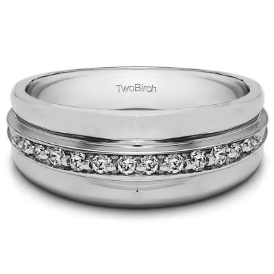 0.2 Ct. Thin Prong in Channel Set Men's Wedding Band