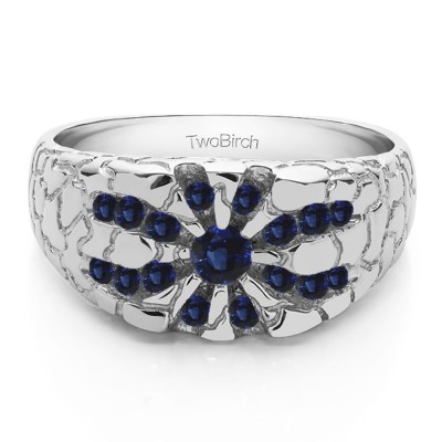 0.71 Ct. Sapphire Contemporary Jaw Breaker Style Men's Ring