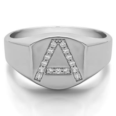 0.1 Ct. Personalized Men's Letter Ring Available in A to Z