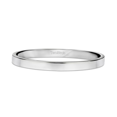 High Polished 2 Millimeter Wide Plain Men's Wedding Band
