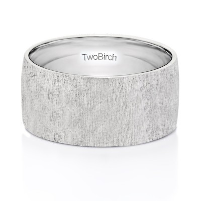 10 Millimeter Wide Brushed Finish Plain Men's Wedding Ring