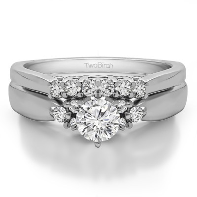 Cluster Engagement Ring  Bridal Set (2 Rings) (0.63 Ct. Twt.)