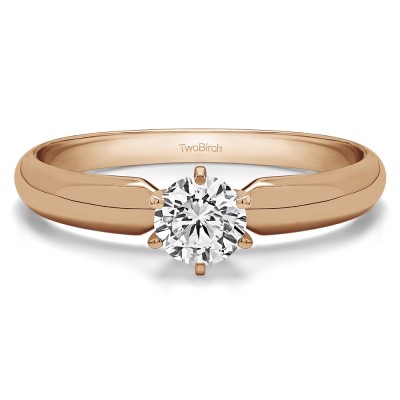 0.33 Carat Traditional Style Pinched Center Solitaire in Rose Gold
