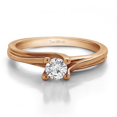 0.25 Carat Bypass Solitaire Engagement Ring in Rose Gold