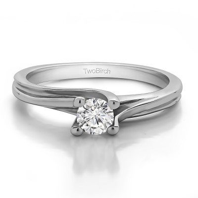 0.33 Carat Bypass Solitaire Engagement Ring