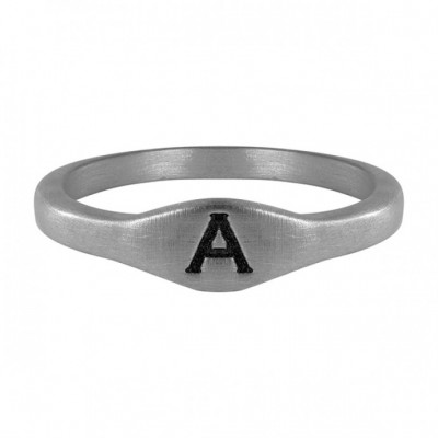 Round Signet Initial Ring