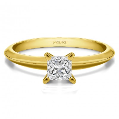 0.2 Carat Traditional Style Princess Solitaire in Yellow Gold