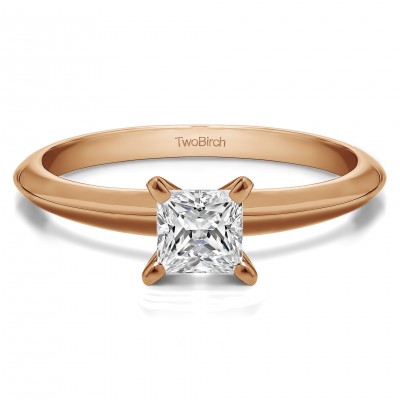 0.33 Carat Traditional Style Princess Solitaire in Rose Gold