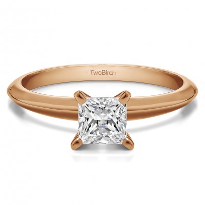 0.5 Carat Traditional Style Princess Solitaire in Rose Gold