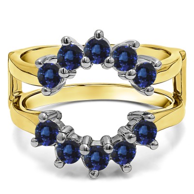 0.2 Ct. Round Sunburst Halo Ring Guard in Two Tone Gold