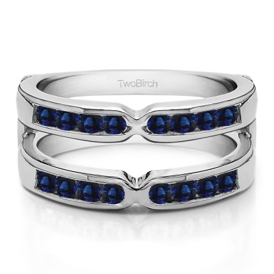 0.26 Ct. Sapphire Round X Design Channel Set Ring Guard